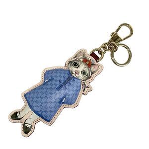 Gucci Key Holder (charm) Yuko Higuchi Cat (bo)charm 844246 Gray X Ivory X Light